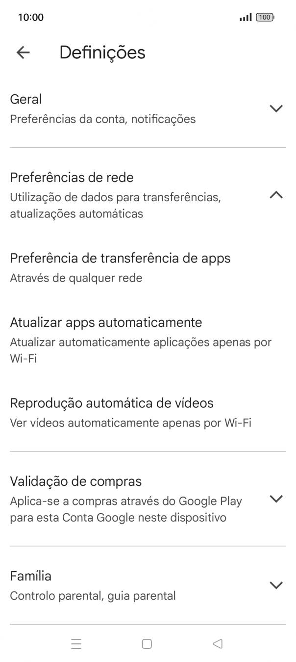 Prima Atualizar apps automaticamente.