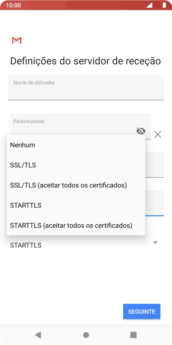 Prima Nenhuma para desativar a função.