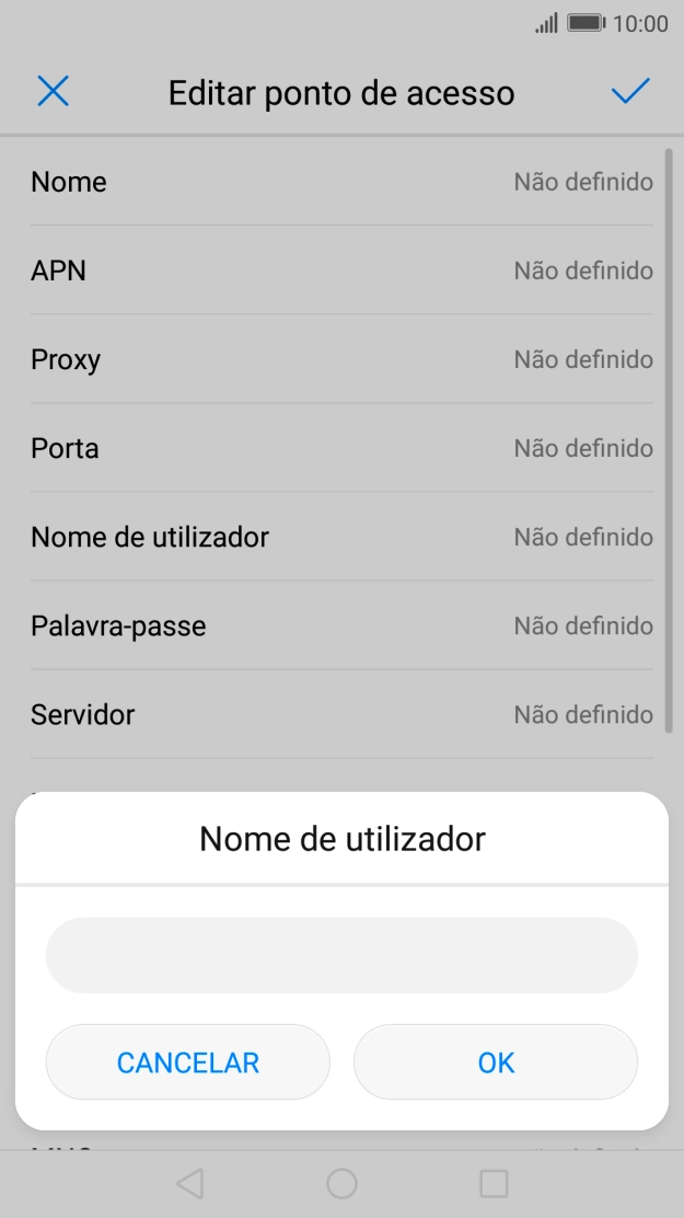 Introduza vodafone e prima OK.