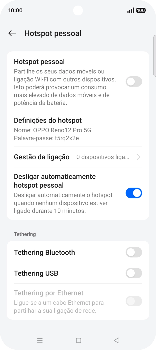 Prima Definições do hotspot.