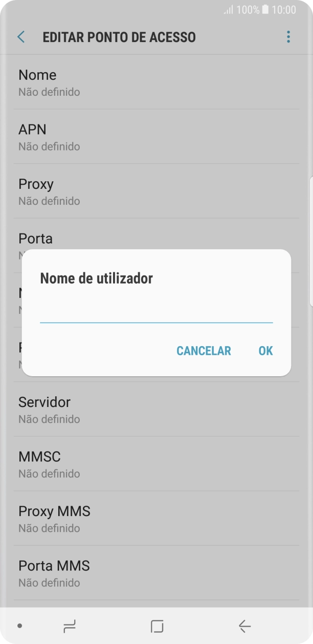 Introduza vodafone e prima OK.