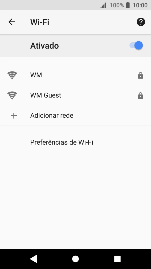 Prima a rede Wi-Fi pretendida.