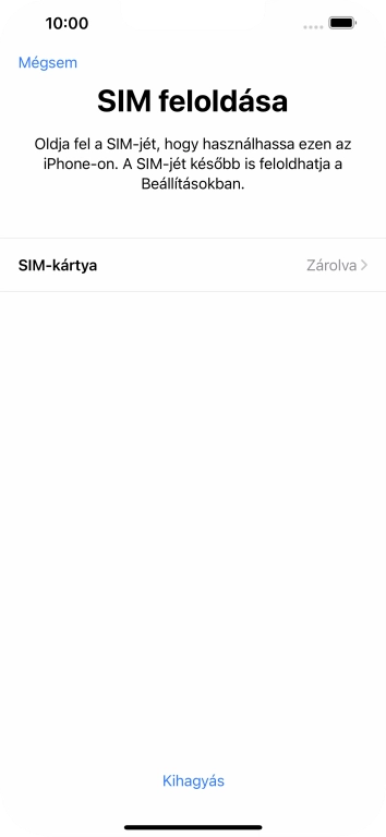 Válaszd a SIM-kártya lehetőséget.
