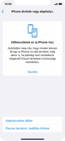Válaszd az Alaphelyzetbe állítás lehetőséget.