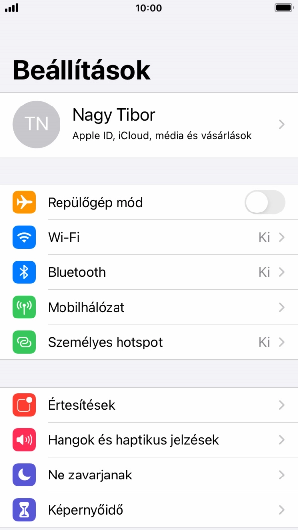 Válaszd a Mobilhálózat lehetőséget.