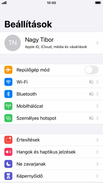 Válaszd a Mobilhálózat lehetőséget.