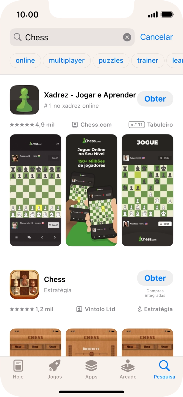 Prima a app pretendida.