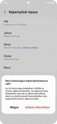 Válaszd az Adatok eltávolítása lehetőséget.