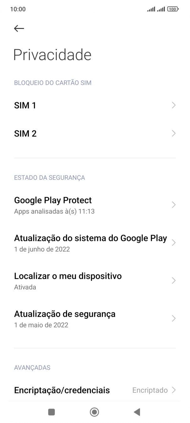 Prima o cartão SIM pretendido.