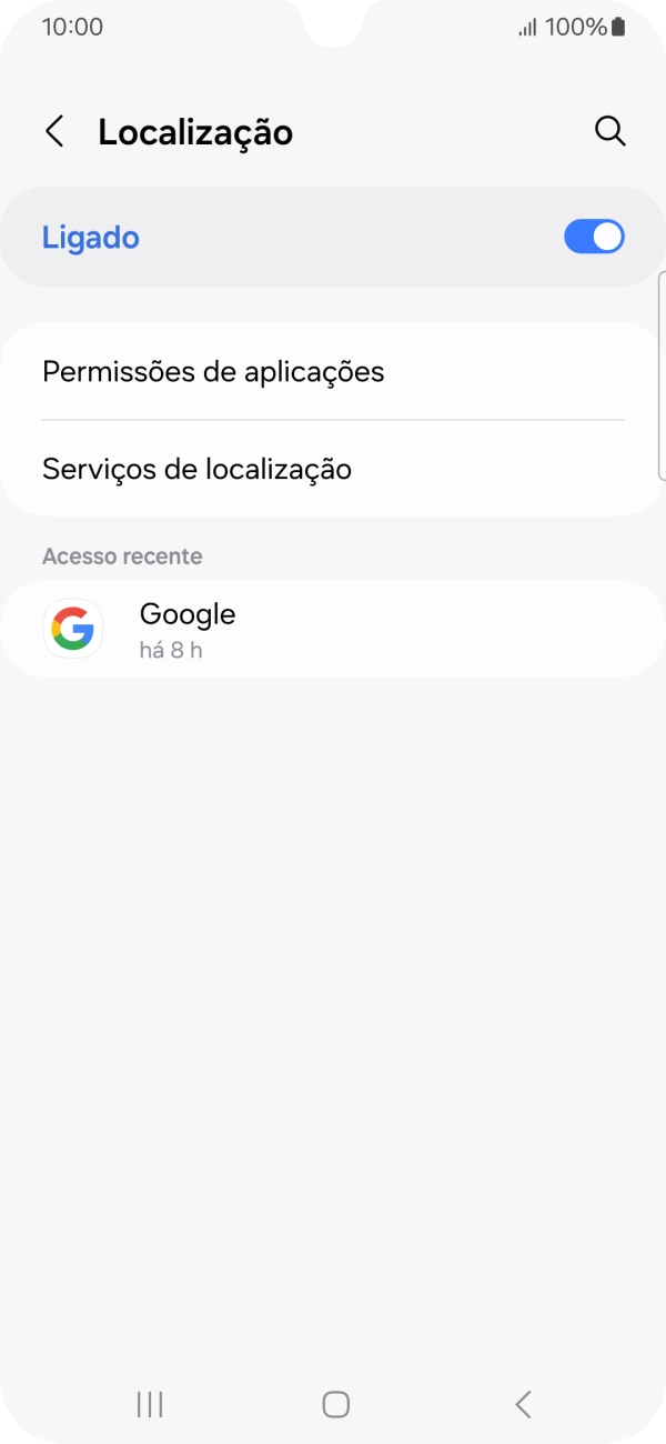 Prima Permissões de aplicações.