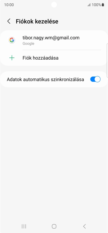 Válaszd a Fiók hozzáadása lehetőséget.