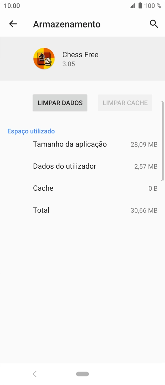Prima a tecla de início para terminar e voltar ao ecrã inicial.