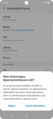 Válaszd az Adatok eltávolítása lehetőséget.