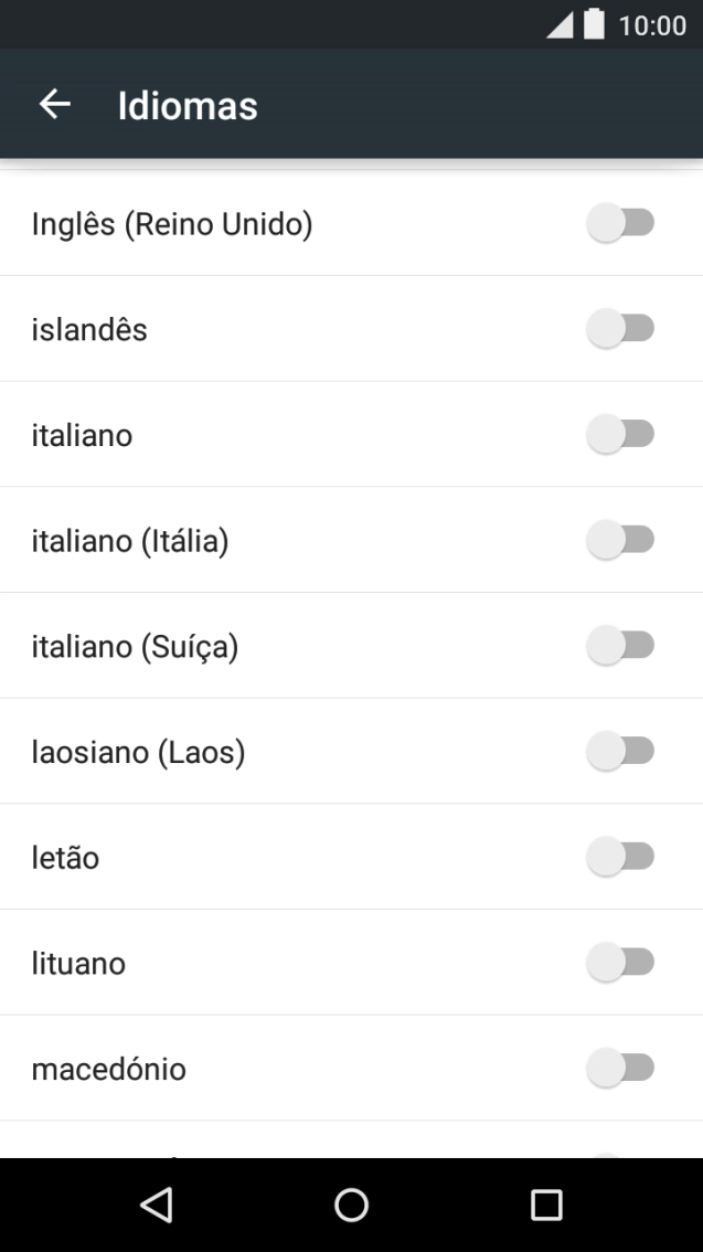 Prima o idioma pretendido.