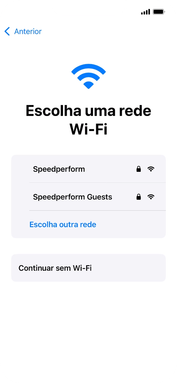 Prima a rede Wi-Fi pretendida.