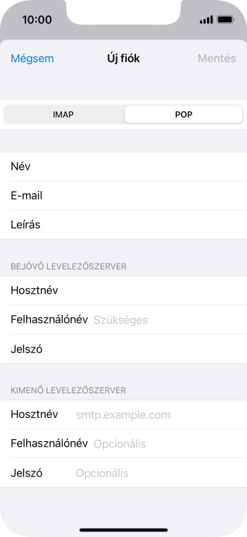 Kattints a Felhasználónév mezőre, és írd be az e-mail-fiókodhoz tartozó felhasználónevet.