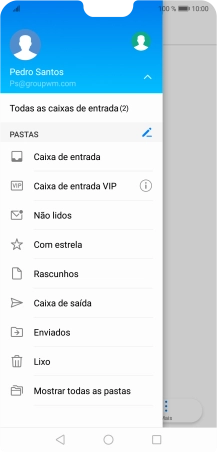 Prima a lista suspensa.