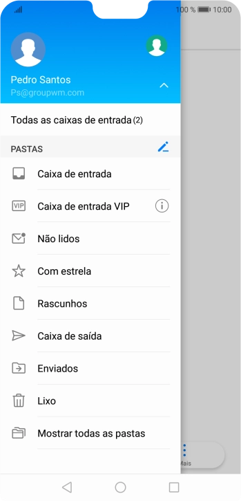 Prima a lista suspensa.