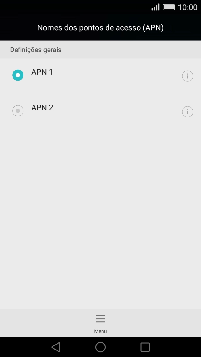 Prima o campo junto à ligação de dados para a ativar.