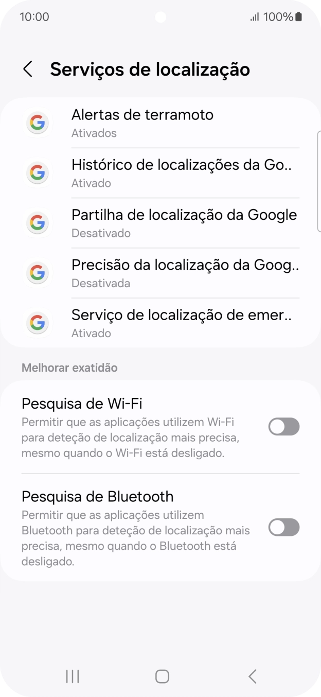 Prima Precisão da localização da Goog....