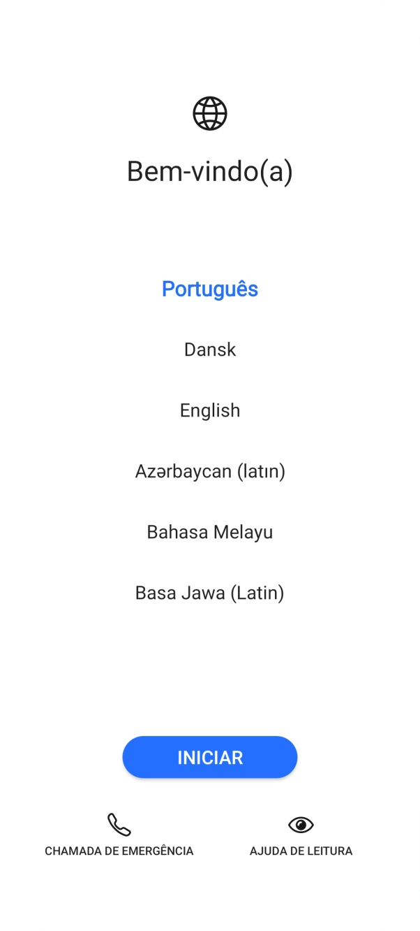 Prima o idioma pretendido.