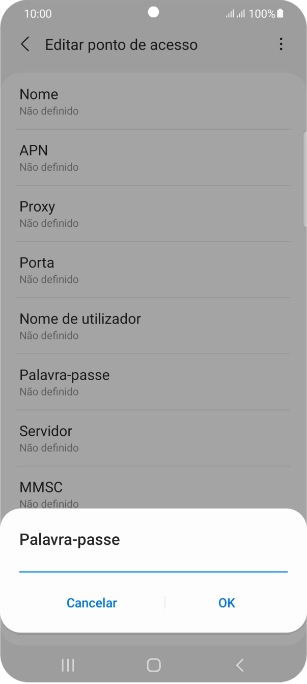 Introduza vodafone e prima OK.