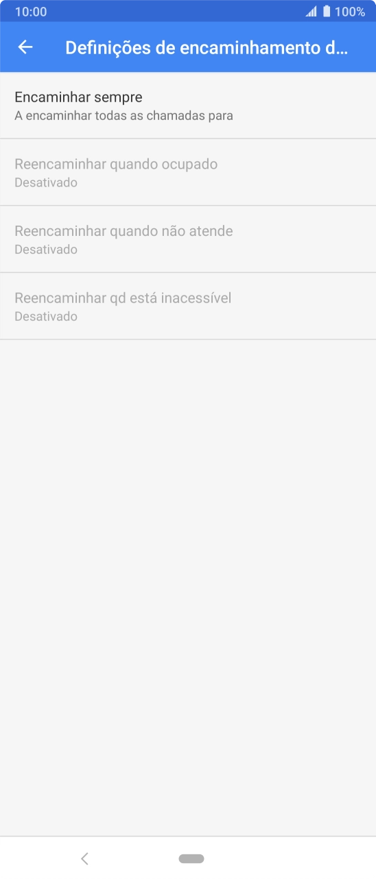 Prima o tipo de desvio pretendido.