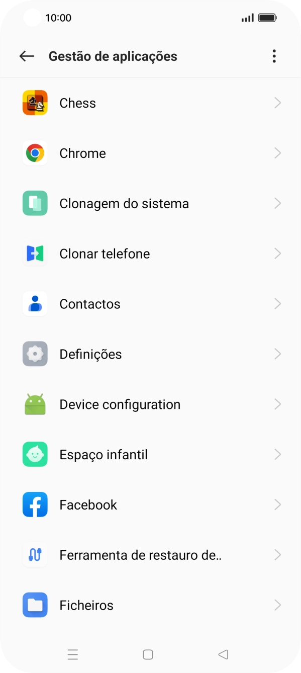Prima a app pretendida.