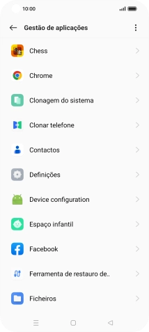 Prima a app pretendida.