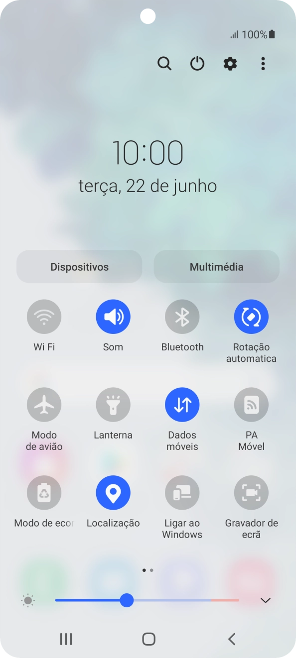 Prima o ícone de definições.
