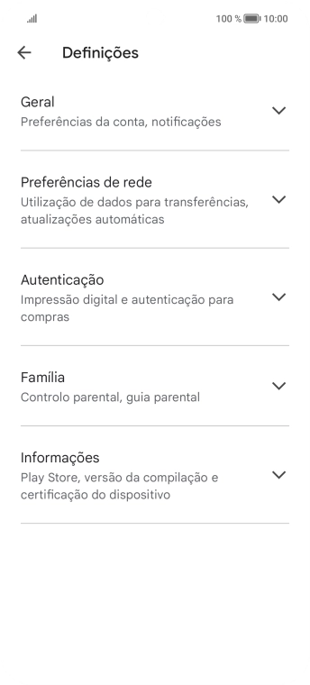 Prima Preferências de rede.