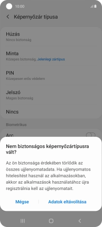 Válaszd az Adatok eltávolítása lehetőséget.