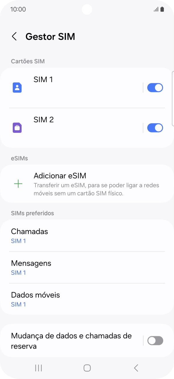 Prima Adicionar eSIM.