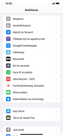 Válaszd a Face ID és jelkód lehetőséget.