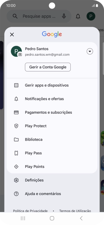 Prima Gerir apps e dispositivos.