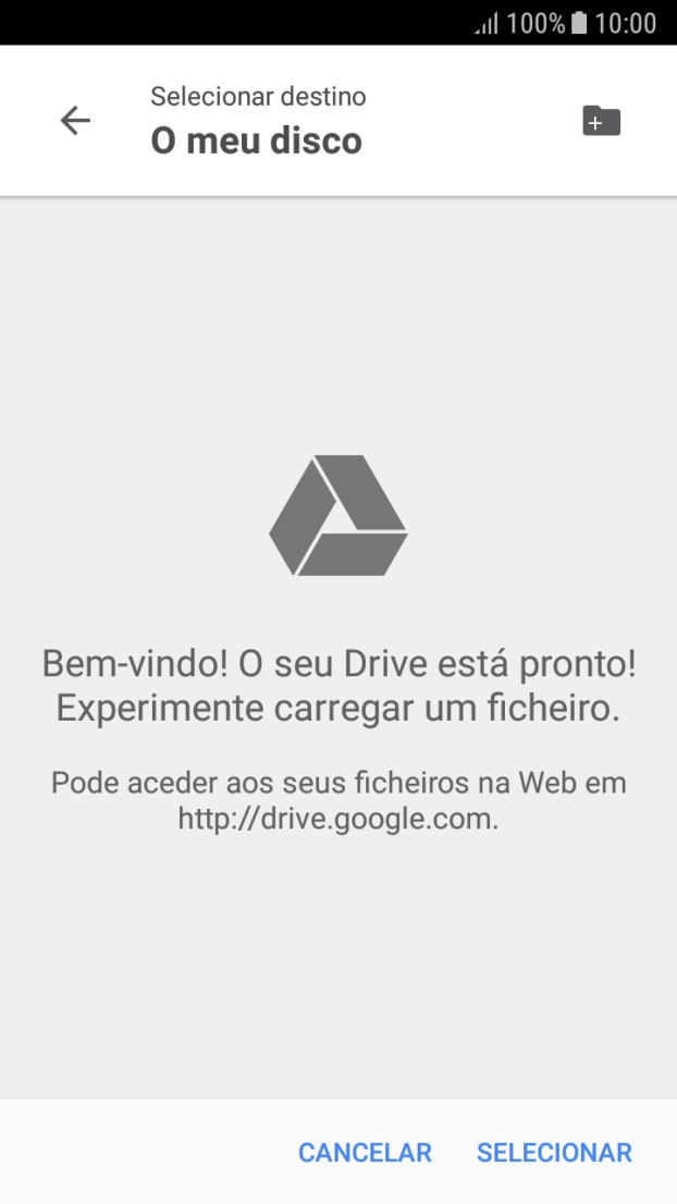 Se quiser criar uma nova pasta, prima o ícone de nova pasta e siga as indicações no ecrã para criar uma nova pasta.