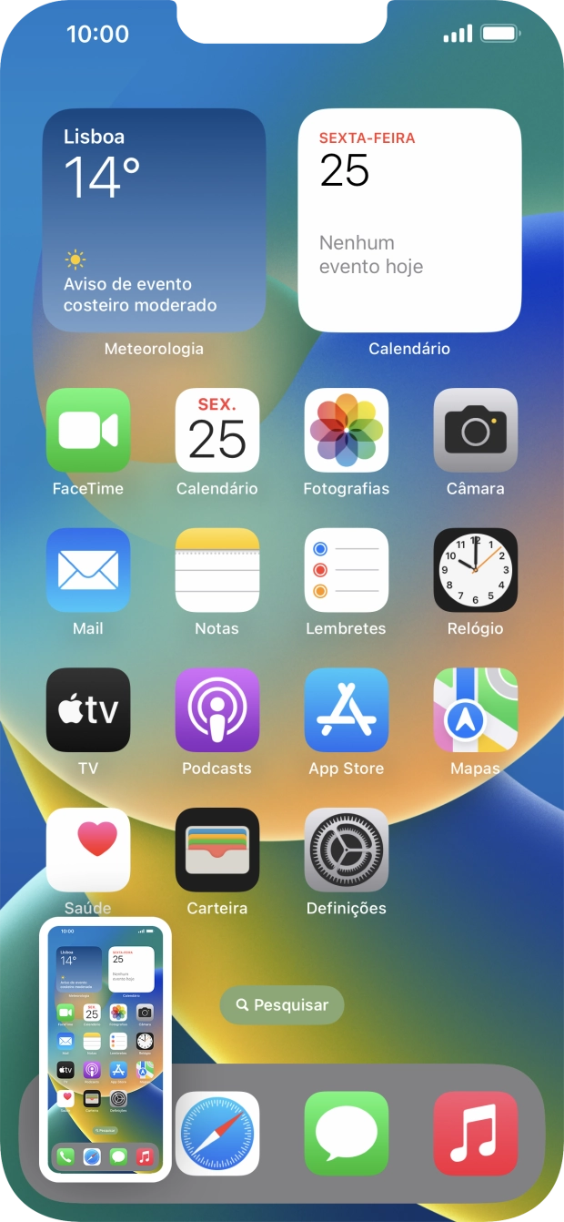 Para modificar a captura de ecrã prima a captura de ecrã e siga as indicações no ecrã para efetuar as modificações pretendidas.