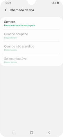 Prima o tipo de desvio pretendido.