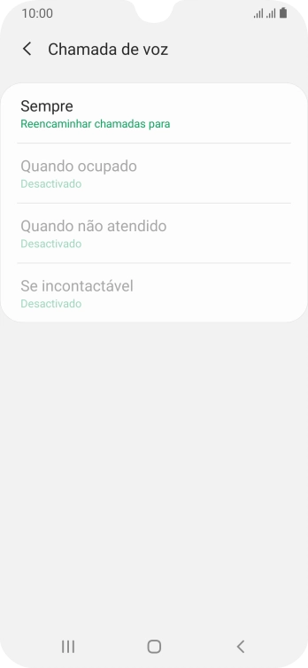 Prima o tipo de desvio pretendido.