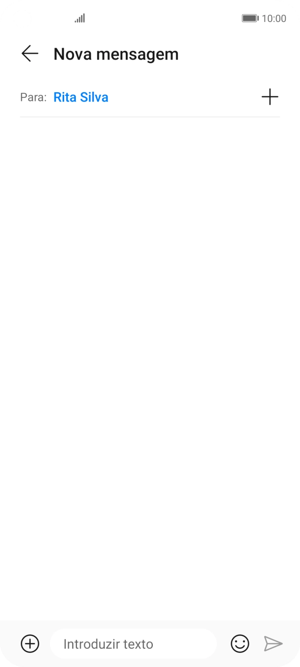 Prima o campo de escrita e escreva o texto da sua mensagem multimédia.