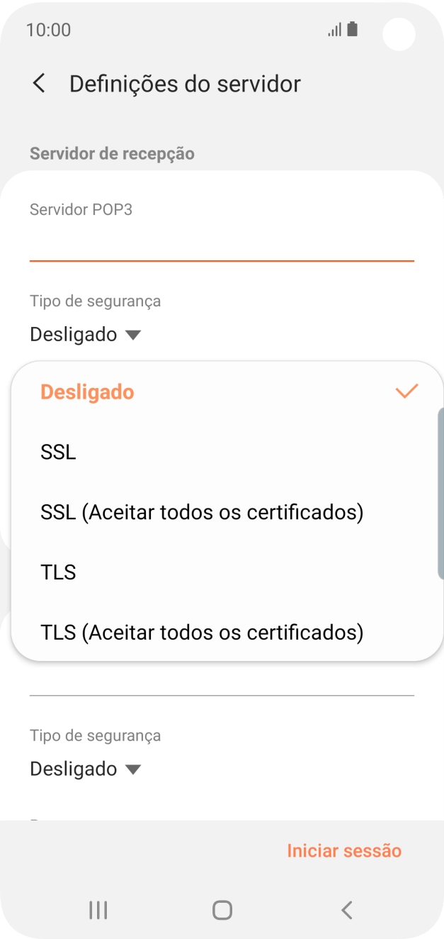 Prima Desligado para desativar a função.
