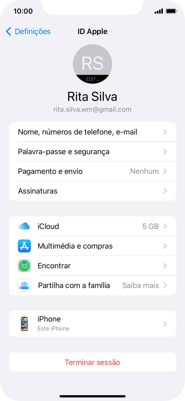 Para voltar ao ecrã inicial, deslize o dedo de baixo para cima a partir da base do ecrã.