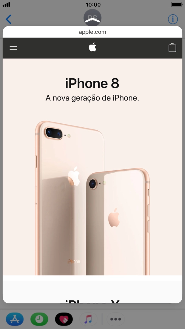 Prima firmemente o ecrã para ver uma secção do conteúdo pretendido.