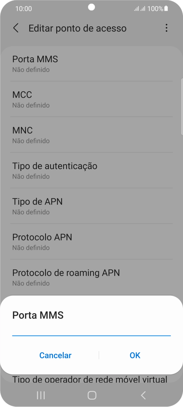 Introduza 80 e prima OK.