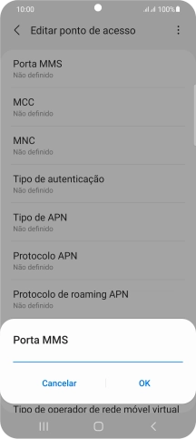 Introduza 80 e prima OK.