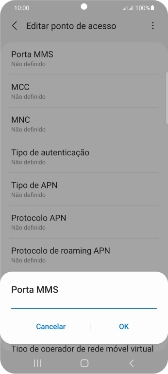 Introduza 80 e prima OK.