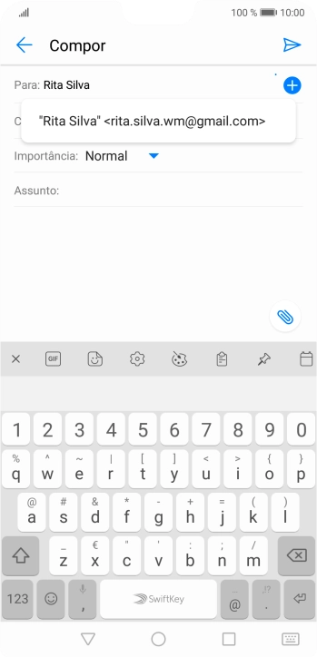 Prima o contacto pretendido.
