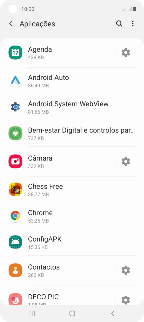 Prima a app pretendida.
