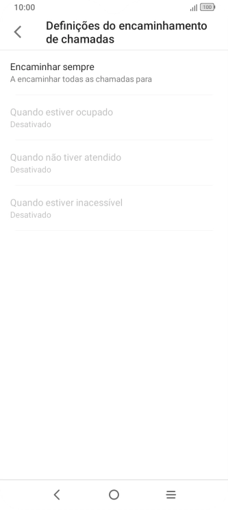 Prima o tipo de desvio pretendido.