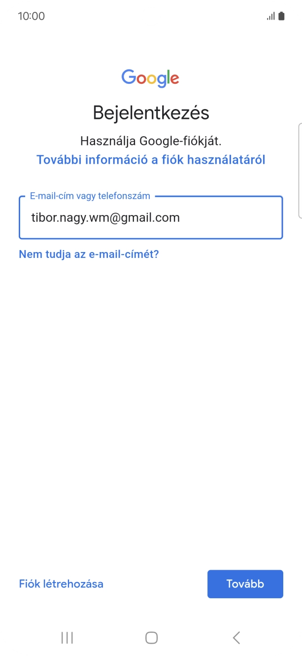 Válaszd a Tovább lehetőséget.
